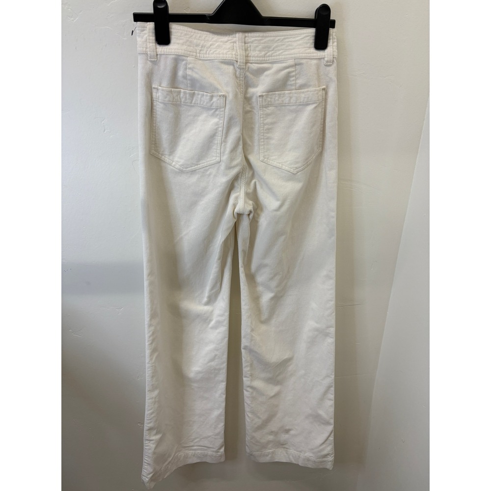 Faherty White Corduroy Wide Leg Pants High Rise Organic Cotton Size 28 - Picture 2 of 6